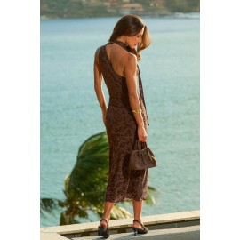 Mulled Berry Brown Maxi Dress