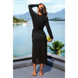 On Top of the World Black Midi Dress
