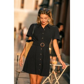 Quiet Moments Black Mini Dress
