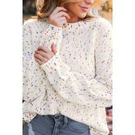 Rainbow Pom Pom Drop Sleeve Sweater