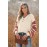 V-Neck Buttoned Striped Sweater