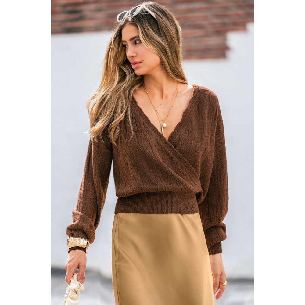 Falling for Fall Brown Reversible Sweater