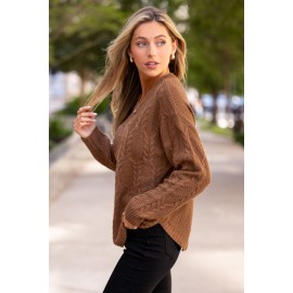 Toasting Marshmallows Brown Sweater