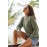 Green Honeycomb Puff Sleeve Sweater