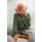 Green Honeycomb Puff Sleeve Sweater